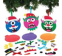 Baker Ross Boule de Noël motif Monstres - Lot de 8, Decorations de Noel pour Sapin (FX368)