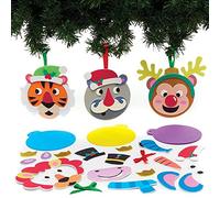 Baker Ross Boule Sapin Animaux de la Jungle Noel - Lot de 8, Decorations de Noel pour Sapin (FX370)