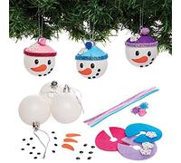 Baker Ross Boule Sapin Bonhomme de Neige - Lot de 6, Decorations de Noel pour Sapin (FX290)