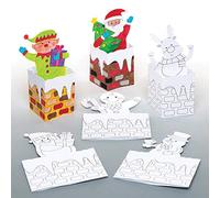Baker Ross Cartes Pop-Up Cheminées de Noël à décorer (Paquet de 6) - Loisirs Créatifs et Décorations de Noël pour Enfants AR850