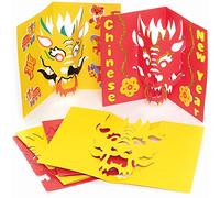 Baker Ross Cartes Pop Up motif Dragon Nouvel An Chinois - Lot de 10, Cartes de Voeux pour les Enfants (FC127)
