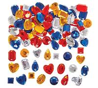 Baker Ross CN121 Bijoux acryliques autocollants de grande taille - Lot de 120, Rouge, blanc et bleu Arts et fournitures pour l'artisanat de la Fête nationale