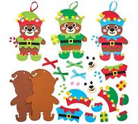 Baker Ross Decorations motif Ours Lutin de Noel - Lot de 8, Loisirs Créatifs Noel (FX288)