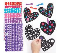 Baker Ross Dessin et Autocollants motifs Coeur - Lot de 12, Activites Manuelles Enfants pour la Saint Valentin (FC474)