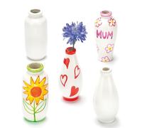 Baker Ross EC192 Mini Vases en Porcelaine Assortis