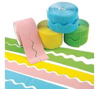 Baker Ross EV772 Lot de 6 bordures ondulées pastel pour décoration de salle de t tableau d'affichage
