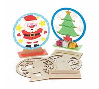 Baker Ross FC112 Boules de Noel Enfant avec Neige - Lot de 5, Boule de Noel Enfants, Decoration Bois à Décorer, Bois a Peindre Enfant, Noel Enfant, Activites Manuelles pour Enfants