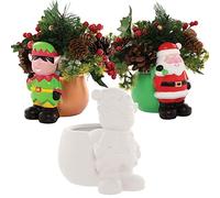 Baker Ross FC150 Pots de Fleurs Enfants en Céramique motif Noël - Lot de 2, Pots de plantes pour Enfants, Faites vos Propres Décorations en Céramique