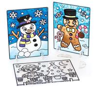 Baker Ross FC182 Attrape Soleil Enfant motif Noel - Lot de 4, Décoration Loisirs Créatifs Enfants, Noel Enfant, Loisirs Créatifs Vitrail, Activites Manuelles pour Enfants