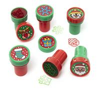 Baker Ross FC199 Tampon Peinture Enfant en Mousse Auto Encreur motif Noel - Lot de 12, Tampon en Mousse, Tampon Encreur Motif, Tampon Enfant, Tampon Encreur, Loisirs Creatifs Enfants