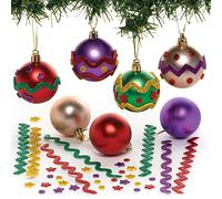 Baker Ross FC202 Boule de Noel pour Enfants Assorties - Lot de 8, Decoration de Noel pour Sapin, Noel Enfant, Loisirs Creatifs Enfants