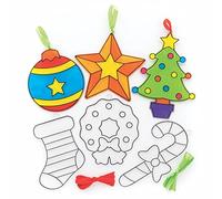 Baker Ross FC230 Attrape Soleil Enfant motif Décorations de Noël - Lot de 10, Décoration Loisirs Créatifs Enfants, Loisirs Créatifs Vitrail, Noel Enfant