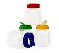 Baker Ross FE295 Bocaux de rangement colorés - Paquet de 4, idéal pour l'organisation de la classe, les outils ou le bureau, idéal pour trier les fournitures d'art et d'artisanat