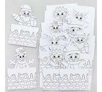 Baker Ross FE867 Cartes Pop Up Enfant motif Cheminée et Noel - Lot de 10, Loisirs Créatifs de Noël, Activité Manuelle Festif, Carte de Voeux Personnalisable