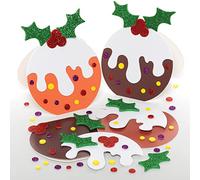Baker Ross FE877 Cartes de Vœux Enfants motif Pudding de Noël - Lot de 6, Carte de Vœux, Noel Enfant, Loisirs Creatifs pour les Enfants