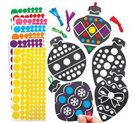 Baker Ross FE988 Gommettes et Dessin Enfants motifs Boule de Noël - Lot de 12, Autocollants Enfants et Décoration de Noël, Loisirs Créatifs Enfant, Kit de Décoration