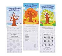 Baker Ross FN002 Livres d'activités à autocollants sur les saisons - paquet de 8, livres d'autocollants pour remplir les sacs de fête pour les enfants
