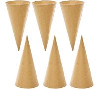 Baker Ross FN216 DYO Cardboard Cones - Pack de 6, gobelets en carton à décorer