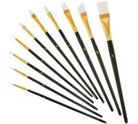 Baker Ross FN279 Set de pinceaux pour peinture acrylique et huile - Pack de 10, Set de pinceaux pour peinture sur toile
