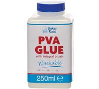 Baker Ross FN284 PVA Glue with Integral Brush - Pack of 1, Spreadable Glue for Arts and Crafts (colle à étaler pour l'artisanat)