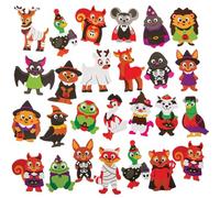 Baker Ross FN287 Autocollants en mousse Halloween Woodland Animals - paquet de 150, autocollants Halloween pour enfants
