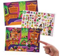 Baker Ross FN290 Cuisine de sorcières, sortilèges et potions, scènes autocollantes - Lot de 4, artisanat d'Halloween pour les enfants