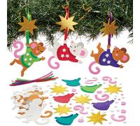 Baker Ross FN317 Kit de décoration de souris de Noël - paquet de 8, artisanat de Noël pour les enfants, décorations de Noël