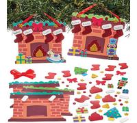 Baker Ross FN328 Kit de décoration de bas de Noël pour cheminée - paquet de 5, artisanat de Noël pour les enfants, décorations de Noël