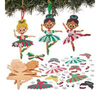 Baker Ross FN330 Ballerines de Noël - Lot de 8 kits de décoration, bricolage de Noël pour les enfants, décorations de Noël