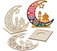 Baker Ross FN360 Porte-lampions du Ramadan en bois avec croissant de lune - Lot de 3,