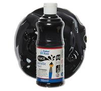 Baker Ross FN510 Peinture acrylique noire 500 ml - Lot de 1, peinture pour les arts plastiques, peinture pour enfants