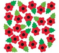 Baker Ross FN593 Autocollants en mousse Poppy - Lot de 120, autocollants lumineux et colorés pour le jour du Souvenir, idéaux pour le bricolage, les activités en t les décorations