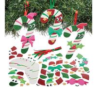 Baker Ross FN675 Kits de décoration assortis en forme de canne à sucre - Lot de 8, kits de bricolage de Noël pour réaliser des décorations festives en forme de canne à sucre