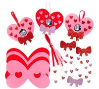 Baker Ross FN685 Kits de décoration pour porte-chocolats en forme de cœur - Lot de 10, kits de bricolage en mousse pour la Saint-Valentin et la fête des mères