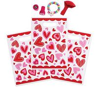 Baker Ross FX505 Sacs de fête en forme de cœur - Lot de 10, sacs de fête pour la Saint-Valentin pour les enfants.