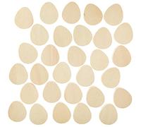 Baker Ross FX523 Pierres à peindre en bois pour œufs - Lot de 30, décors de Pâques à décorer.