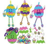 Baker Ross FX528 Kits d'œufs de Pâques avec des pattes pendantes Easter Egg Dangly Leg Kits - Lot de 5, kit de décoration de Pâques en perles pour les enfants