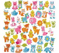 Baker Ross FX546 Autocollants en mousse en forme de bébés animaux du printemps - Lot de 200, autocollants pour les travaux manuels des enfants