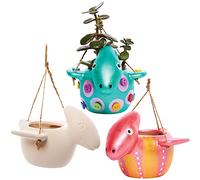 Baker Ross FX578 Pots de Fleurs Suspendus en céramique Dinosaure - Boîte de 2, Peignez Votre Propre Pot de Fleurs