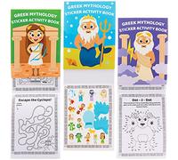 Baker Ross FX613 Livres d'activités avec autocollants sur la mythologie grecque - Lot de 8, livres d'autocollants pour remplir les sacs de fête pour les enfants
