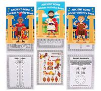 Baker Ross FX614 Livres d'activités pour la Rome Antique - Lot de 8, livres d'autocollants pour remplir les sacs de fête pour les enfants