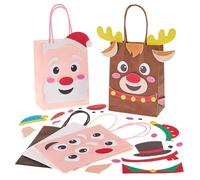 Baker Ross FX666 Kits de sacs de Noël - Lot de 5, sacs de Noël et sacs cadeaux à décorer et à personnaliser