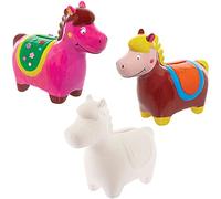Baker Ross FX697 Tirelires en céramique cheval - Boîte de 2, Kit de peinture en céramique pour enfants