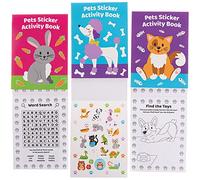 Baker Ross FX698 Livres d'activités animaux - paquet de 8, livres d'autocollants pour remplir les sacs de fête pour les enfants