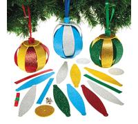 Baker Ross FX700 Kit de décoration de boules de Noël pailletées - Lot de 6, Décoration de Noël pour les enfants