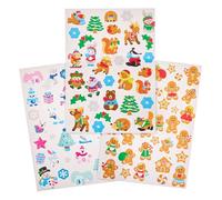 Baker Ross FX740 Mini feuilles d'autocollants de Noël - paquet de 12, pour remplir les sacs et les bas de Noël