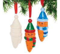 Baker Ross FX799 Décorations de Noël en céramique avec carotte - boîte de 4, Décoration de Noël pour enfants