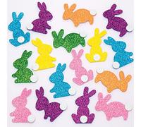 Baker Ross Häschen Lot de 120 autocollants à paillettes pour enfants Motif Oster Glitter Schaumstoff Aufkleber für Kinder zum Basteln, Gestalten und Dekorieren (FC634)