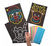 Baker Ross Illustrations de Noël à Pois (Paquet de 8) - Loisirs créatifs de Noël pour Enfants