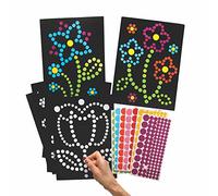 Baker Ross Illustrations et Gommettes motif Fleurs - Lot de 8, Loisirs Créatifs pour Enfants (AX877)